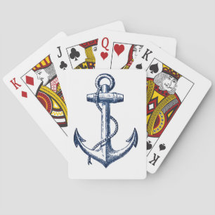 Marinblått ankra casinokort