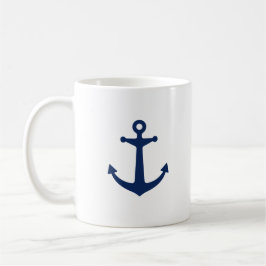 Marinblått ankra kaffemugg