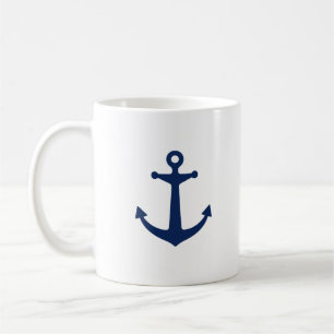 Marinblått ankra kaffemugg