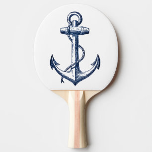 Marinblått ankra pingisracket