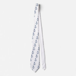 Marinblått ankra slips