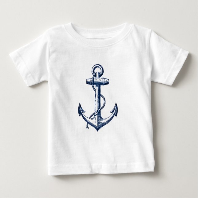 Marinblått ankra t-shirt (Framsida)
