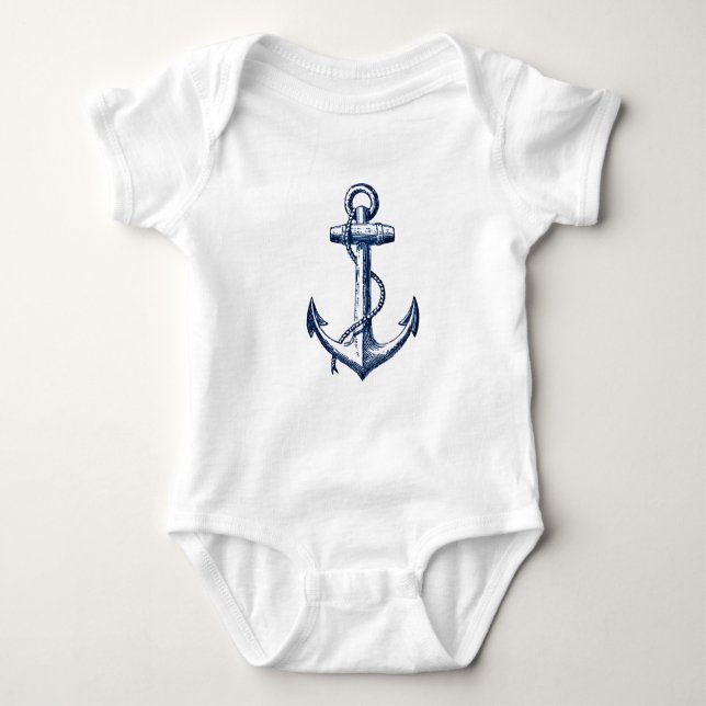 Marinblått ankra t-shirt (Framsida)