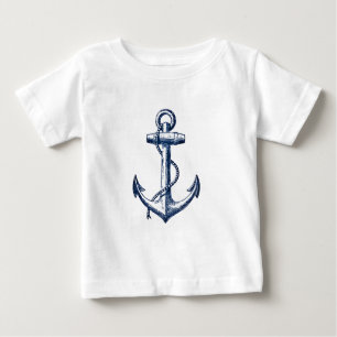 Marinblått ankra tee
