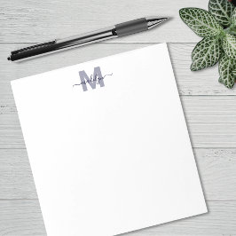 Marinblått Enkelt Monogram Anteckningsblock