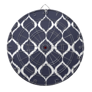 Marinblått geometriskt Ikat stam- tryckmönster Darttavla