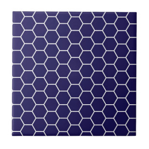 Marinblått geometriskt kakelplatta