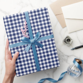 Marinblått Gingham Rutigt Mönster Presentpapper