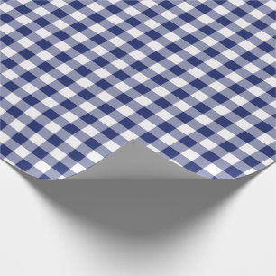Marinblått Ginghamkontrollmönster Presentpapper