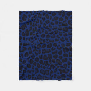 Marinblått leopardtryck fleecefilt