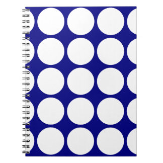 Marinblått med stor vitpolka dots anteckningsbok