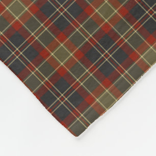 Marinblått och rött lantligt plädmönster fleecefilt