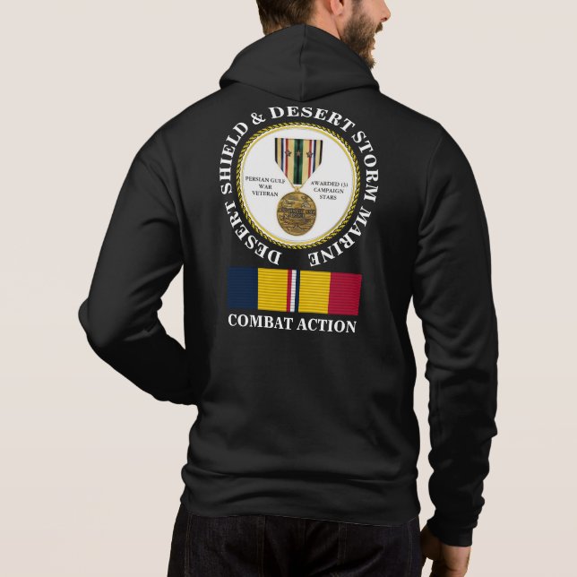 MARINE 3 STARS ÖNSKAR FÅNGSTORLEK OCH ÖNSKAR T SHIRT (Baksida)