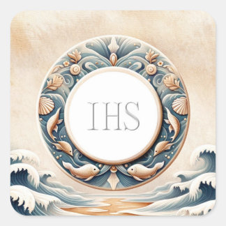 Marine Art Stil Eucharistic Communion Host Fyrkantigt Klistermärke