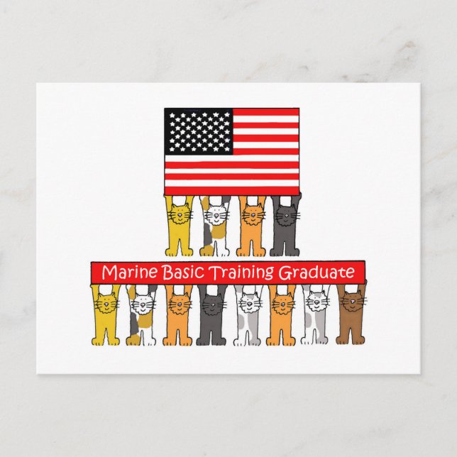 Marine Basic Training Student. Meddelande Vykort (Framsida)