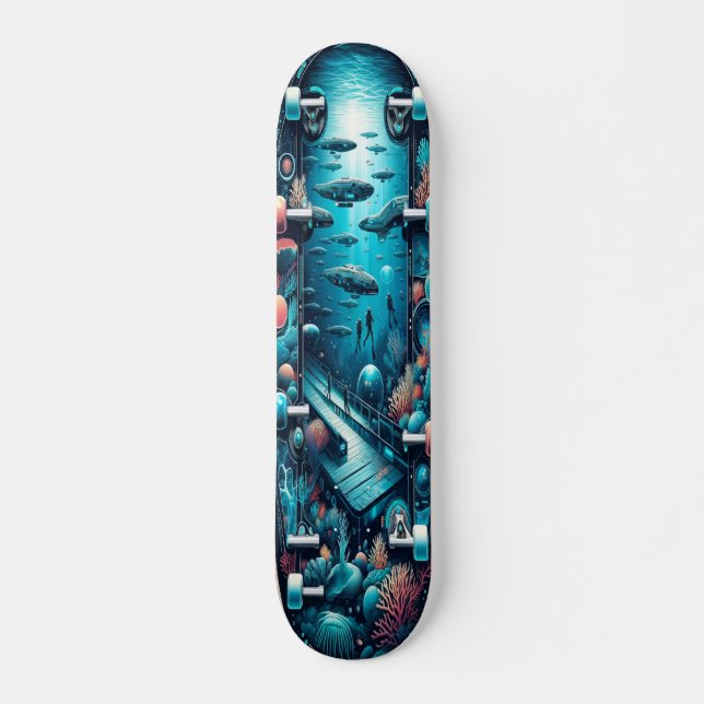 ’Marine Bio-Oasis Deck’ Mini Skateboard Bräda 18,5 Cm (Framsida)