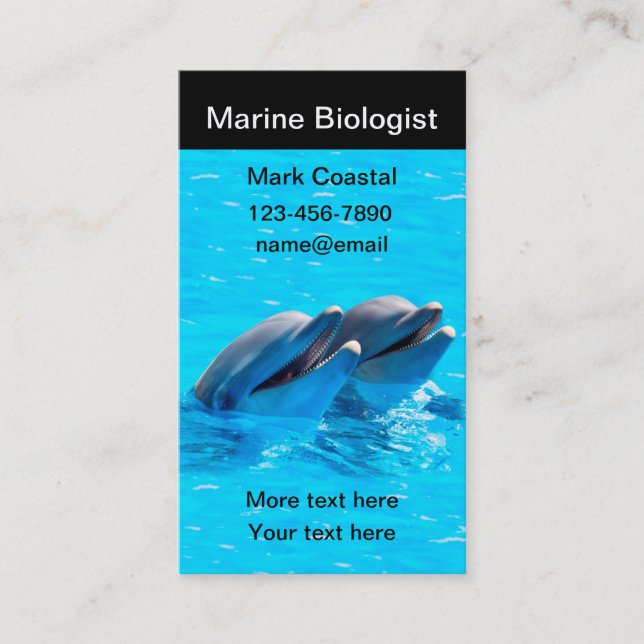 Marine Biolog Dolphin Theme Visitkort (Framsida)