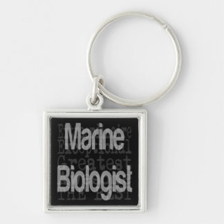Marine Biolog Extraordinaire Fyrkantig Silverfärgad Nyckelring