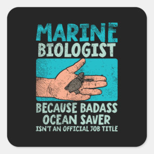 Marine Biolog Fyrkantigt Klistermärke