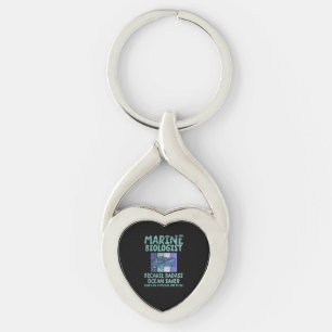 Marine Biolog Marine Biology Twisted Heart Silverfärgad Nyckelring