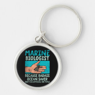 Marine Biolog Rund Silverfärgad Nyckelring