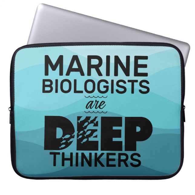 Marine Biolog Typography Laptop Fodral (Framsidan)