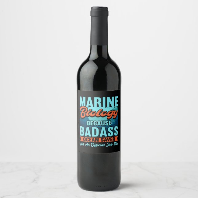 Marine Biolog Vinflaska Etikett (Framsida)