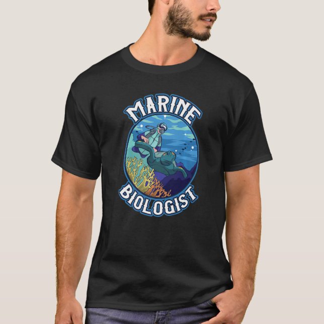 Marine Biologist Ocean Coral Reefs   T Shirt (Framsida)