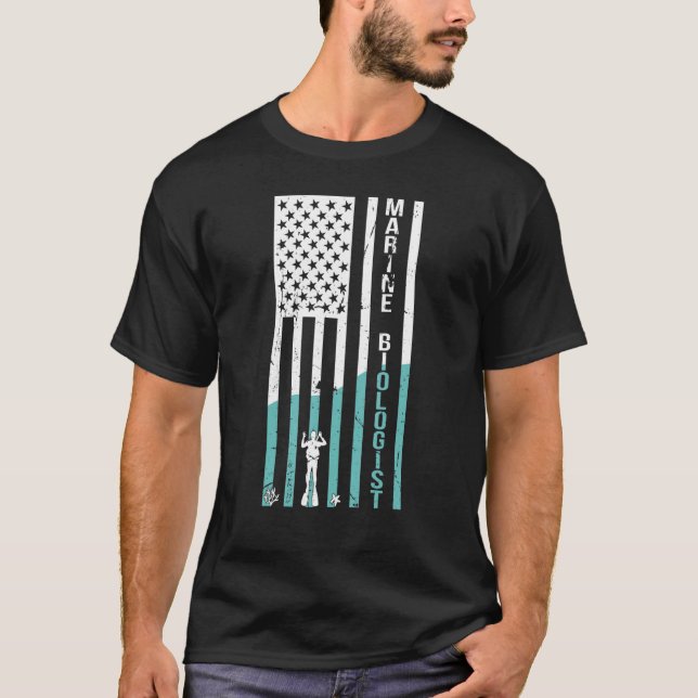 Marine Biologist US Flag Marine Biology_1 T Shirt (Framsida)