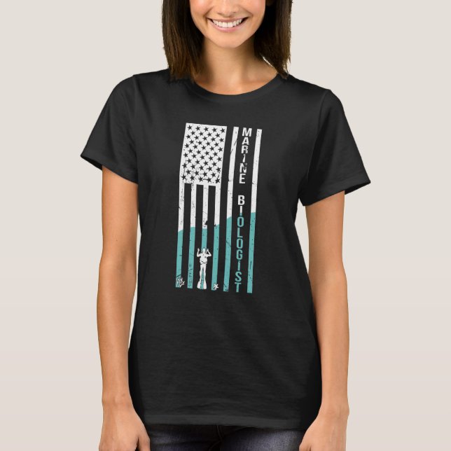 Marine Biologist US Flag Marine Biology_1 T Shirt (Framsida)