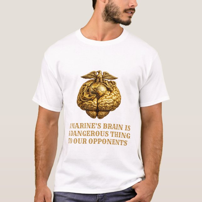 Marine Brain Power Dangerous Mind Military T-shirt (Framsida)