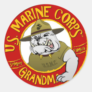 Marine Corp Grandma Runt Klistermärke