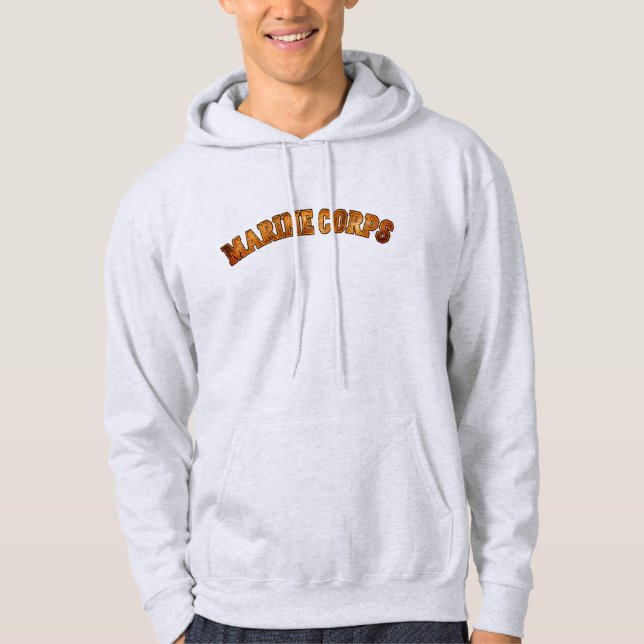"Marine Corps" bold text hoodie (Framsida)
