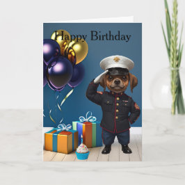 marine dog birthday Folded Greeting Card Kort