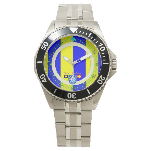 Marine Flagga G Golf Port Richman Nautical Armbandsur (Framsida)