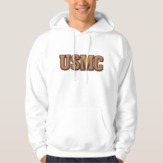 Marine Hoodie with bold embossed text "USMC"