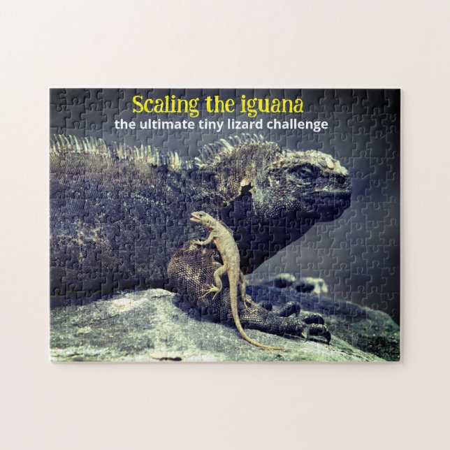 Marine Iguana och Lava Lizard Pussel (Horisontell)