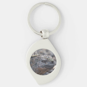 Marine Iguana Swirl Silverfärgad Nyckelring