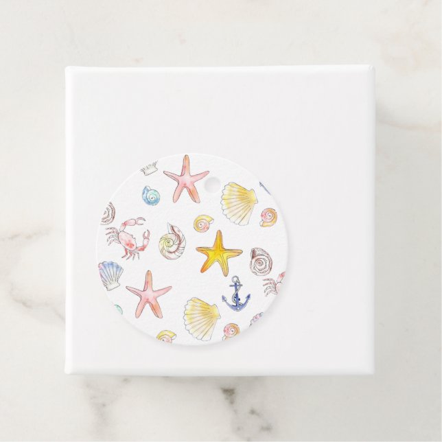 Marine Life & Anchors Gåvor Etiketter (På plats)