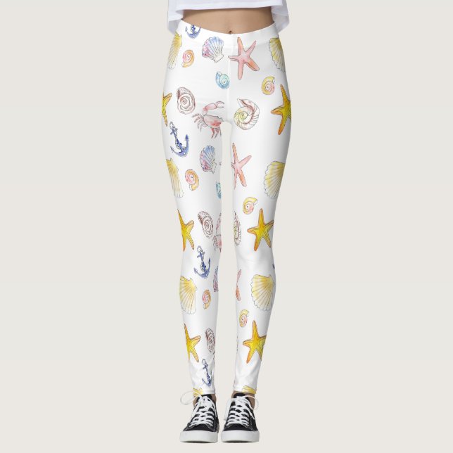 Marine Life & Anchors Leggings (Framsida)