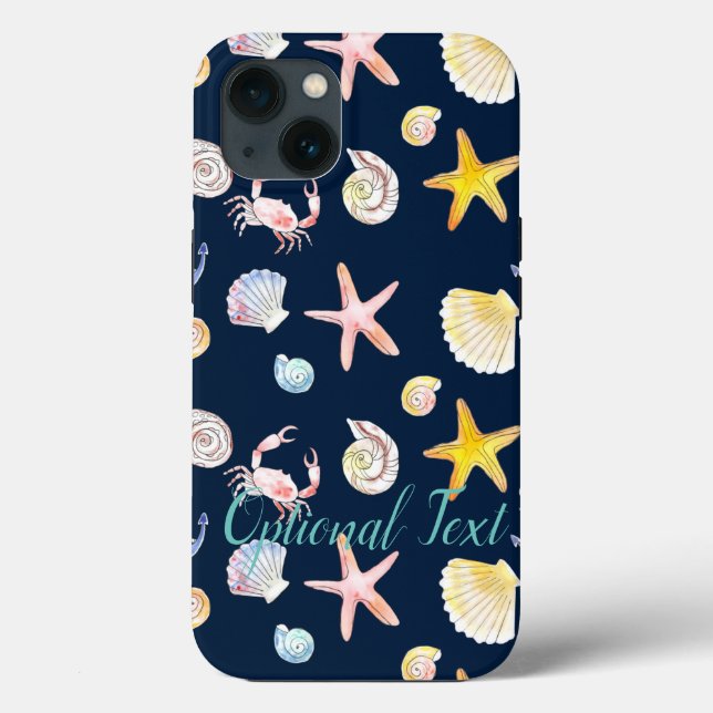 Marine Life & Anchors (Mörk) Fodral-Mate iphone ca (Baksida)
