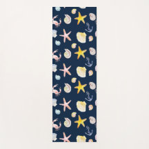 Marine Life & Anchors (Mörk) Yoga Mat