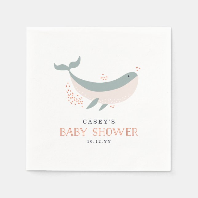 Marine Life Baby Shower Pappersservett (Framsidan)