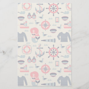 Marine Life Mönster Brevpapper
