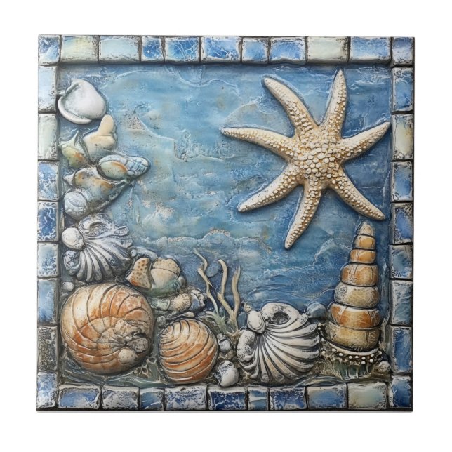 Marine Life Tile Mönster Kakelplatta (Framsidan)