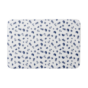 Marine Motif med sjöhästar Badrumsmatta