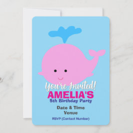 Marine/Ocean/Sea Themme Birthday, Whale Inbjudningar