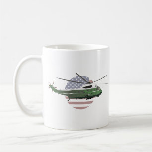 Marine One Helikopter med amerikansk Flagga Kaffemugg