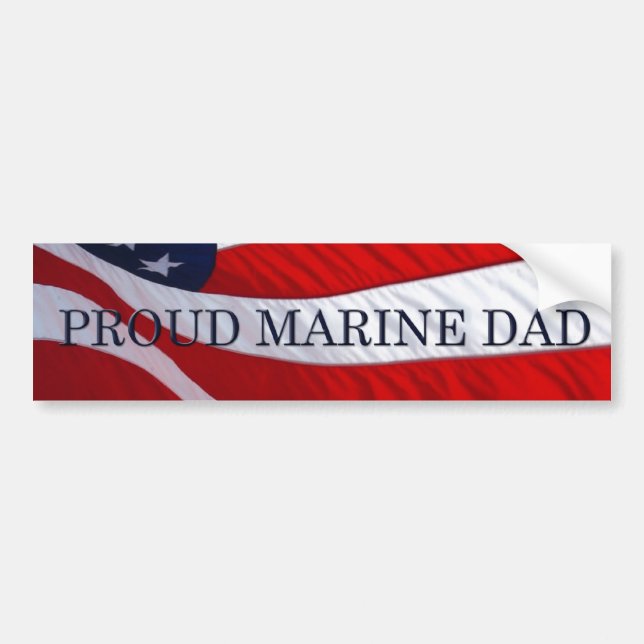 Marine Pappa American Flagga Bumper Sticker Bildekal (Framsidan)