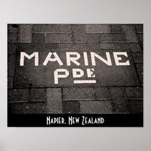 Marine Parad, Napier, Nya Zeeland Poster